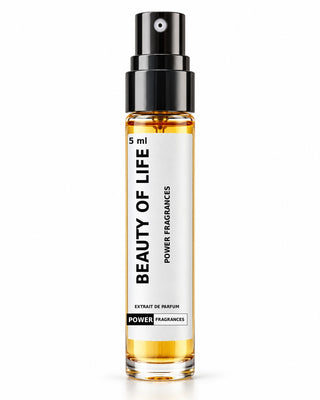 Power Fragrances Beauty of Life — 5ml tester with bold vertical fragrance name and matching PF label