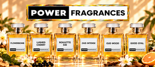 Power Fragrances gold bottle collection with Lushed Cherry and Good Gyal